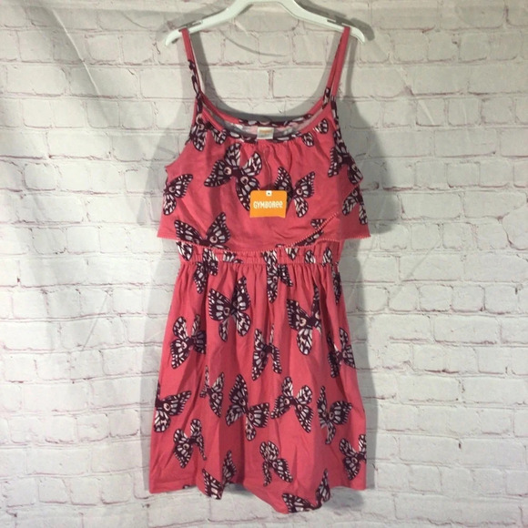 Gymboree Pink Butterfly Spaghetti Strap Dress - Size 8 - Picture 1 of 9